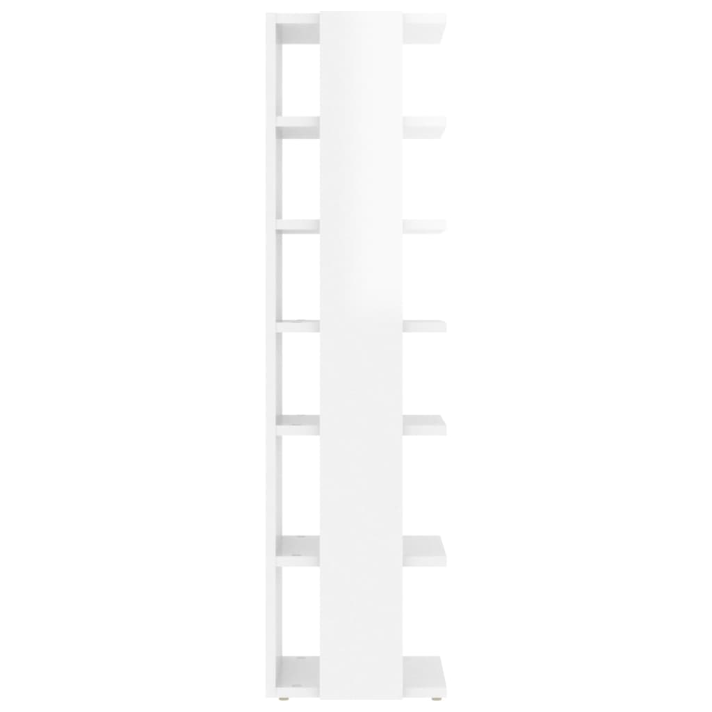 Scarpiera Bianco Lucido 27,5x27x102 cm in Legno Multistrato
