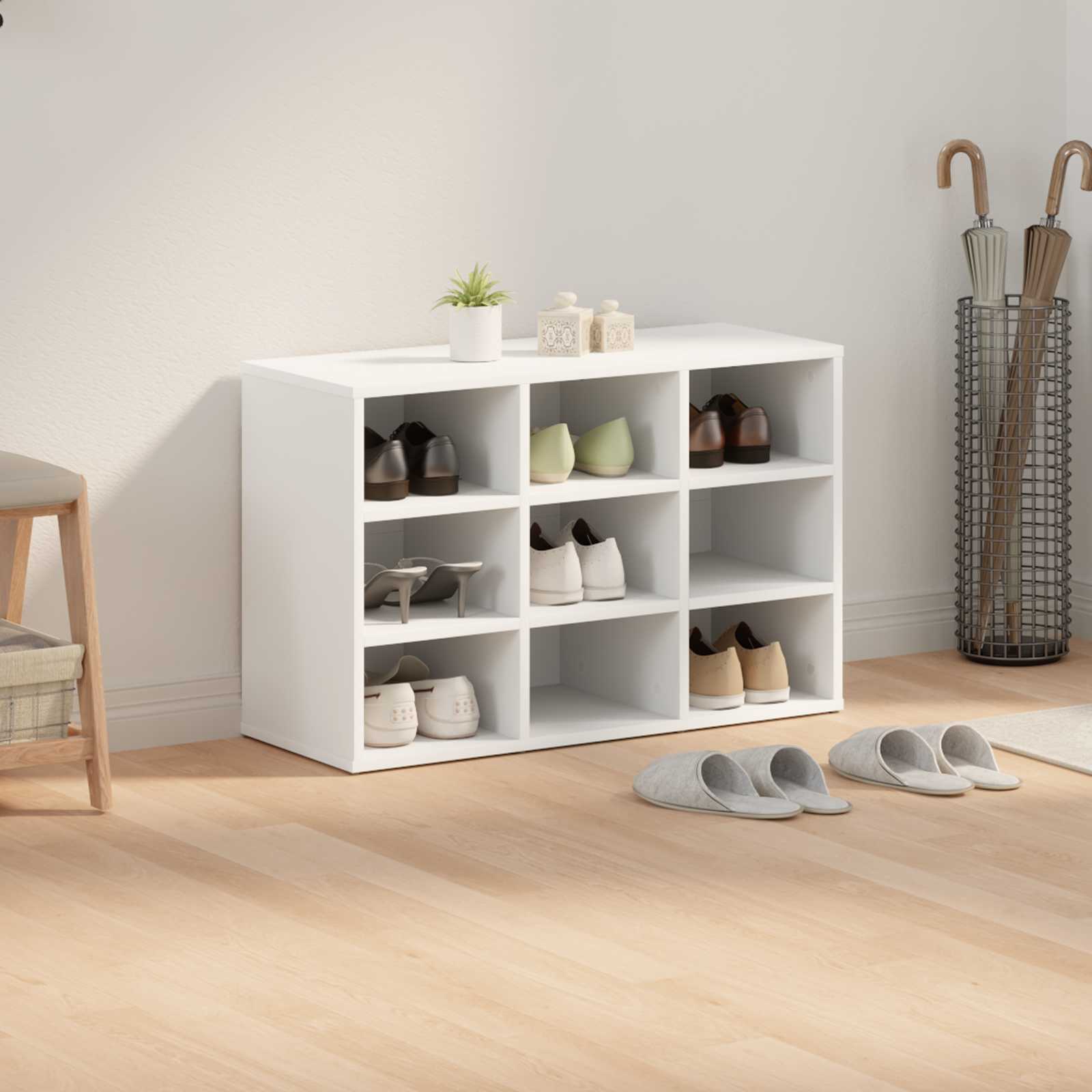 Mobile per scarpe 77,5 x 30 x 51 cm Legno ingegnerizzato Bianco