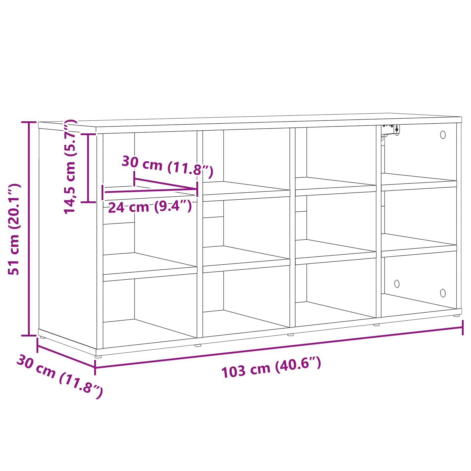 Mobile per scarpe 103 x 30 x 51 cm Legno ingegnerizzato Bianco