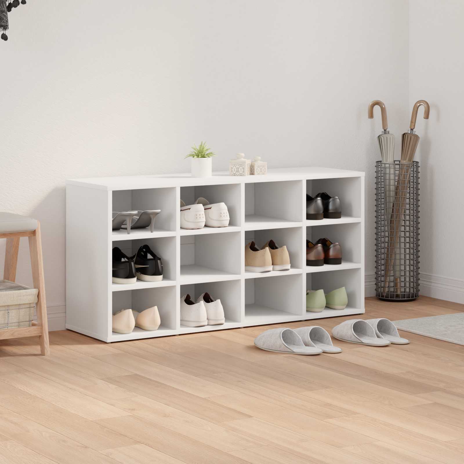 Mobile per scarpe 103 x 30 x 51 cm Legno ingegnerizzato Bianco