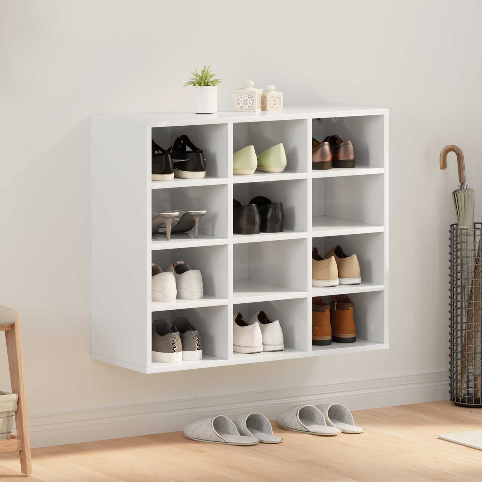 Mobile per scarpe 77,5 x 30 x 67 cm Legno ingegnerizzato Bianco