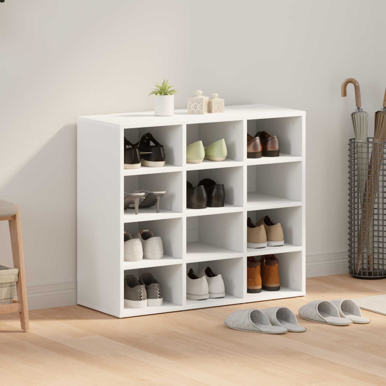 Mobile per scarpe 77,5 x 30 x 67 cm Legno ingegnerizzato Bianco