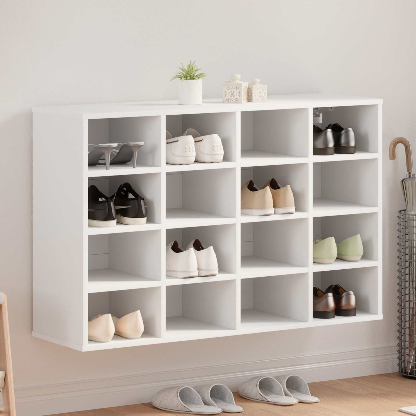 Mobile per scarpe 103 x 30 x 67 cm Legno ingegnerizzato Bianco