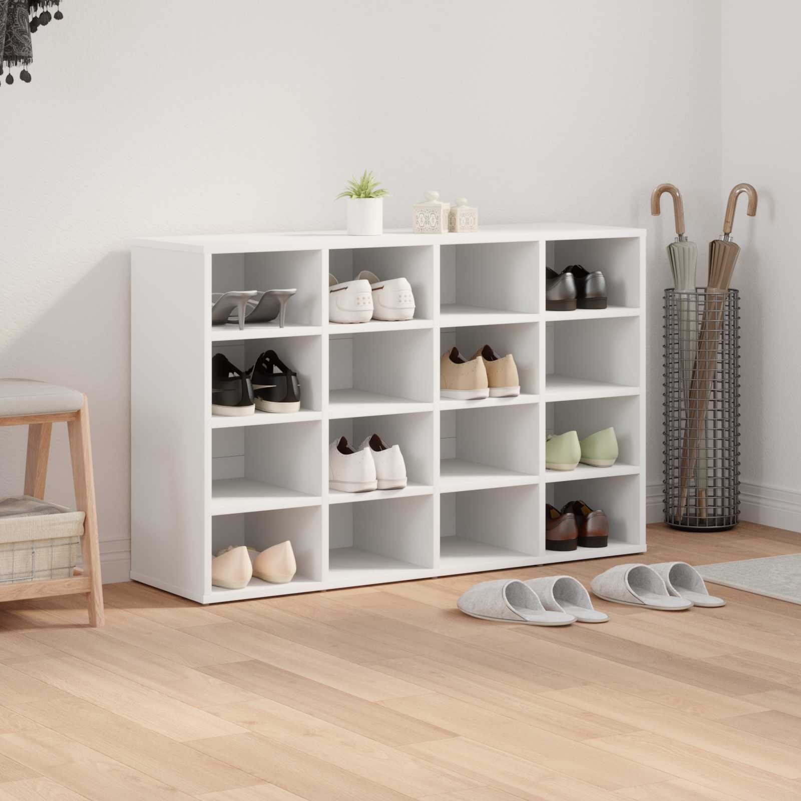 Mobile per scarpe 103 x 30 x 67 cm Legno ingegnerizzato Bianco