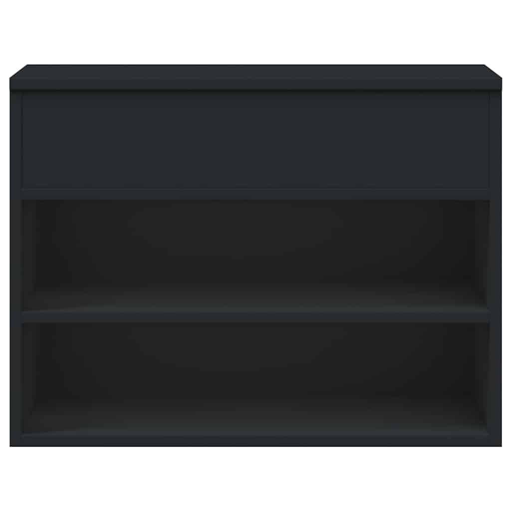 Panca Porta Scarpe Nera 60x30x45 cm in Legno Multistrato