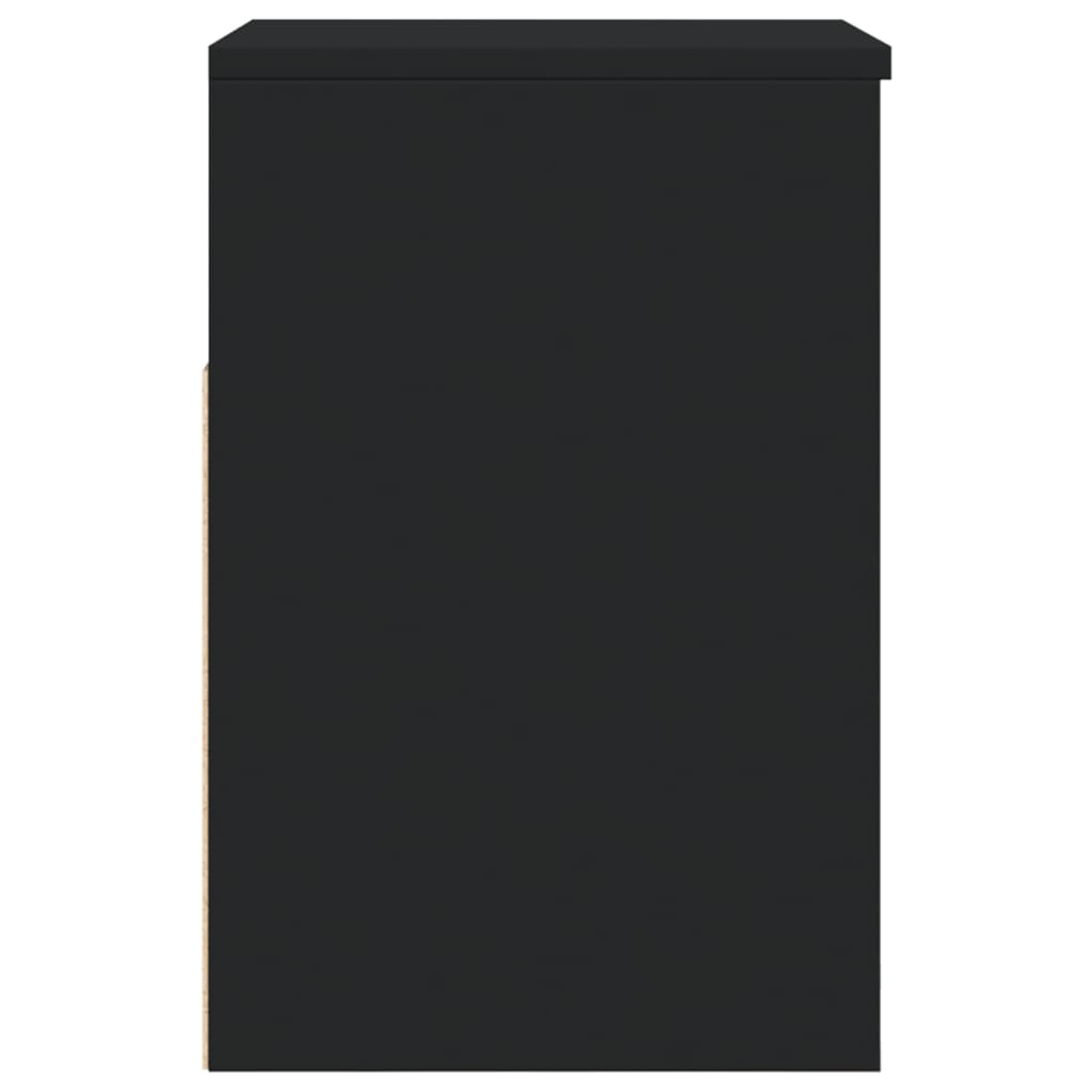 Panca Porta Scarpe Nera 60x30x45 cm in Legno Multistrato