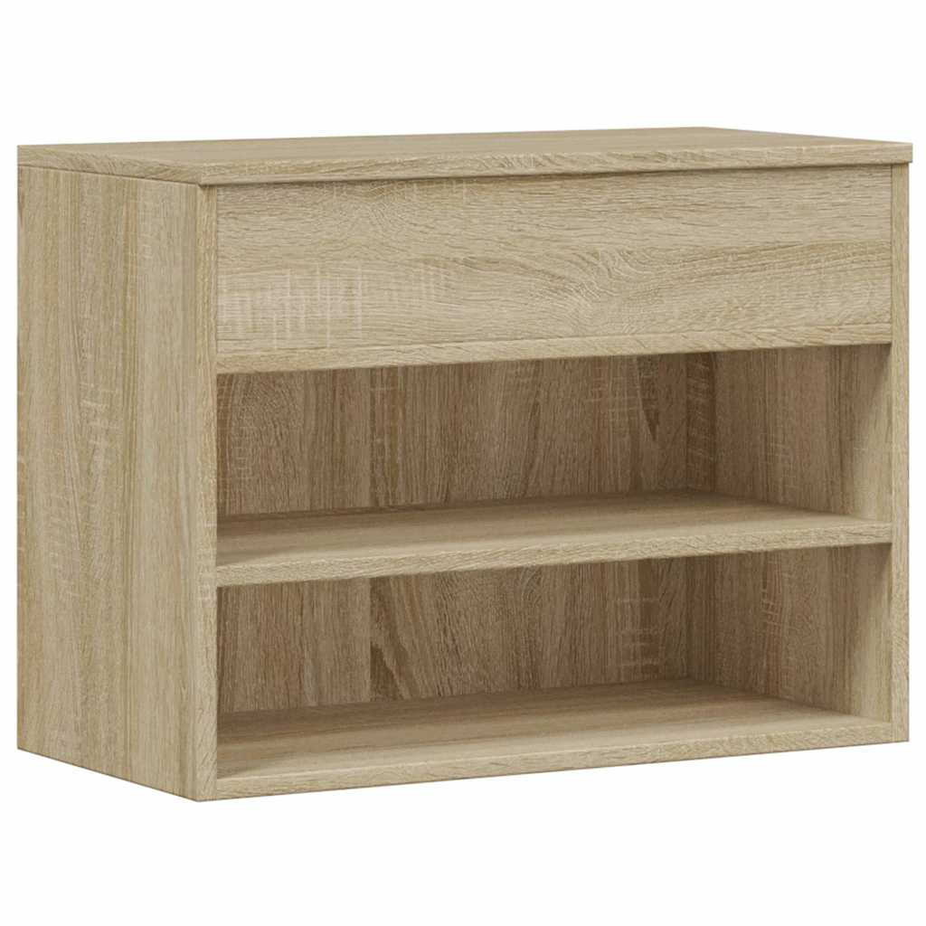 Panca Porta Scarpe Rovere Sonoma 60x30x45 cm Legno Multistrato