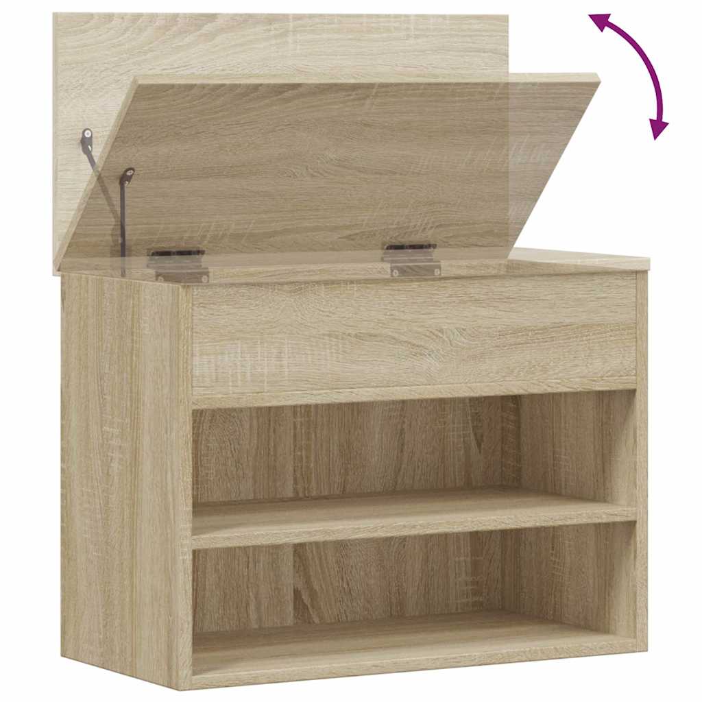 Panca Porta Scarpe Rovere Sonoma 60x30x45 cm Legno Multistrato