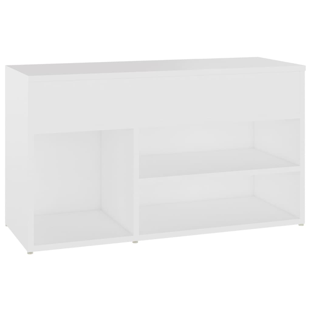 Panca Porta Scarpe Bianca 80x30x45 cm in Legno Multistrato