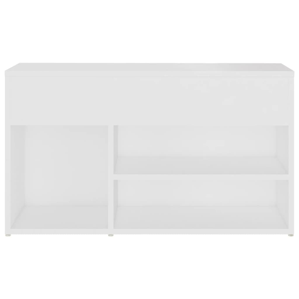 Panca Porta Scarpe Bianca 80x30x45 cm in Legno Multistrato