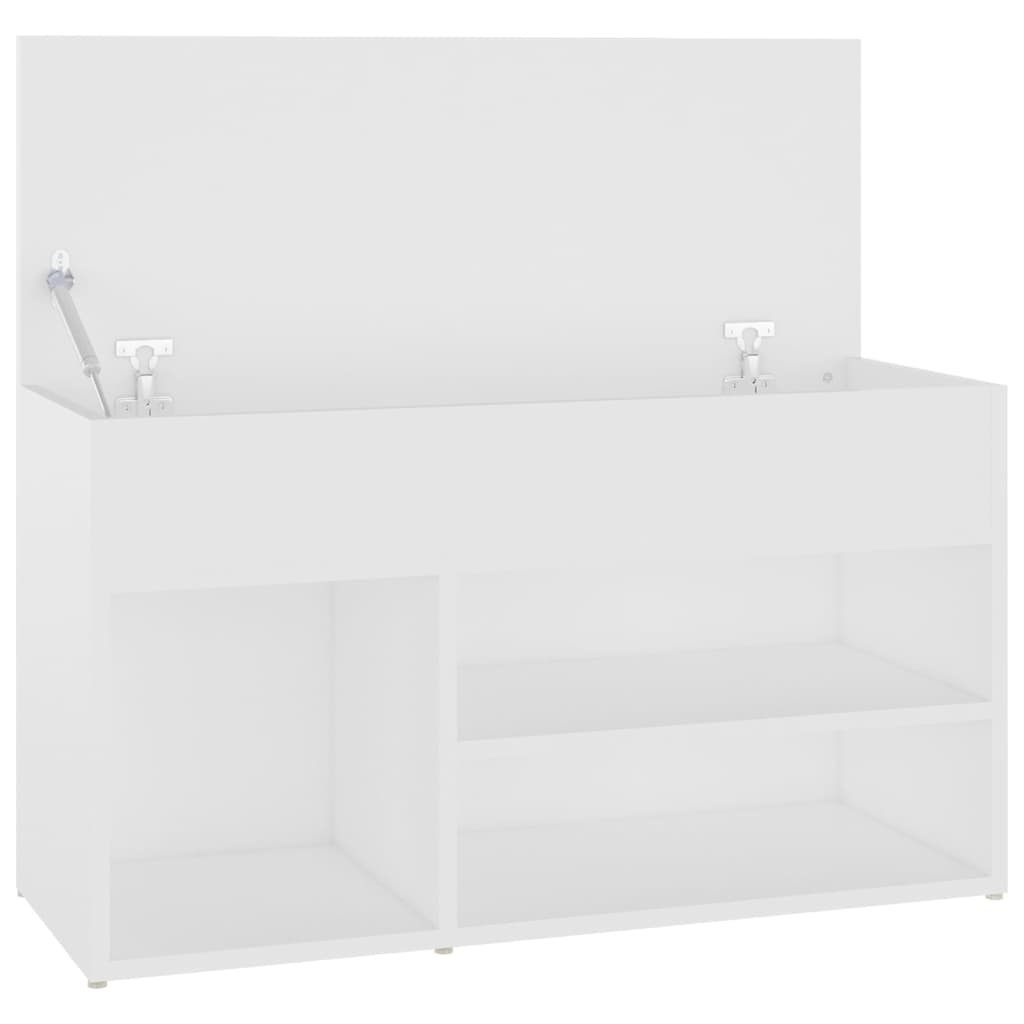 Panca Porta Scarpe Bianca 80x30x45 cm in Legno Multistrato
