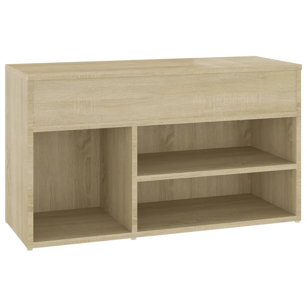 Panca Porta Scarpe Rovere Sonoma 80x30x45 cm Legno Multistrato