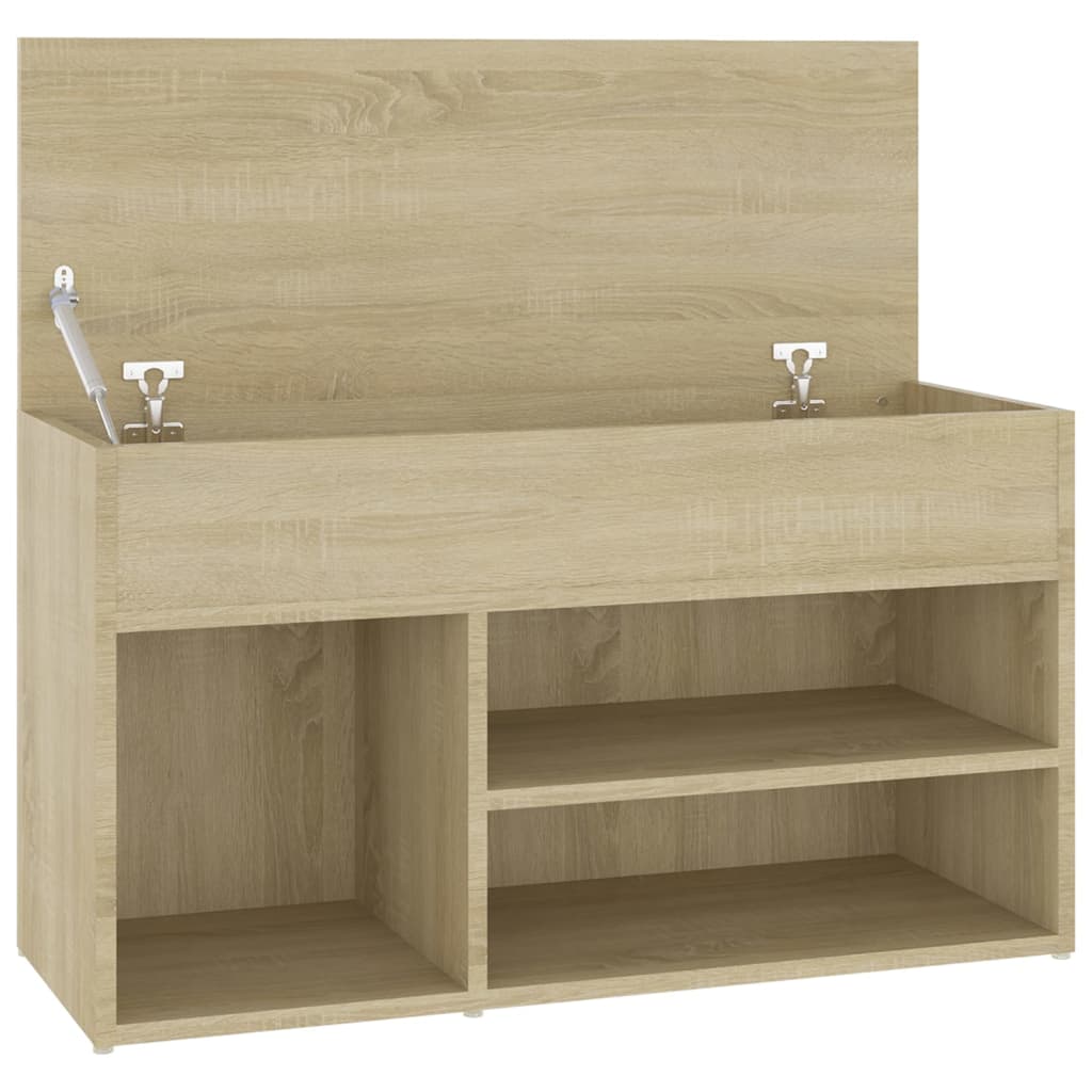 Panca Porta Scarpe Rovere Sonoma 80x30x45 cm Legno Multistrato