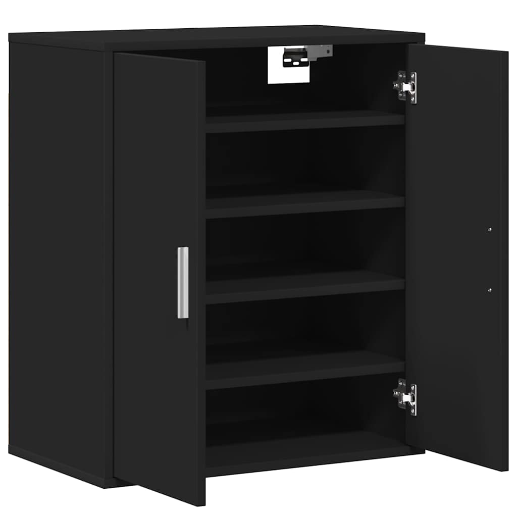Scarpiera Nera 60x35x70 cm in Legno Multistrato