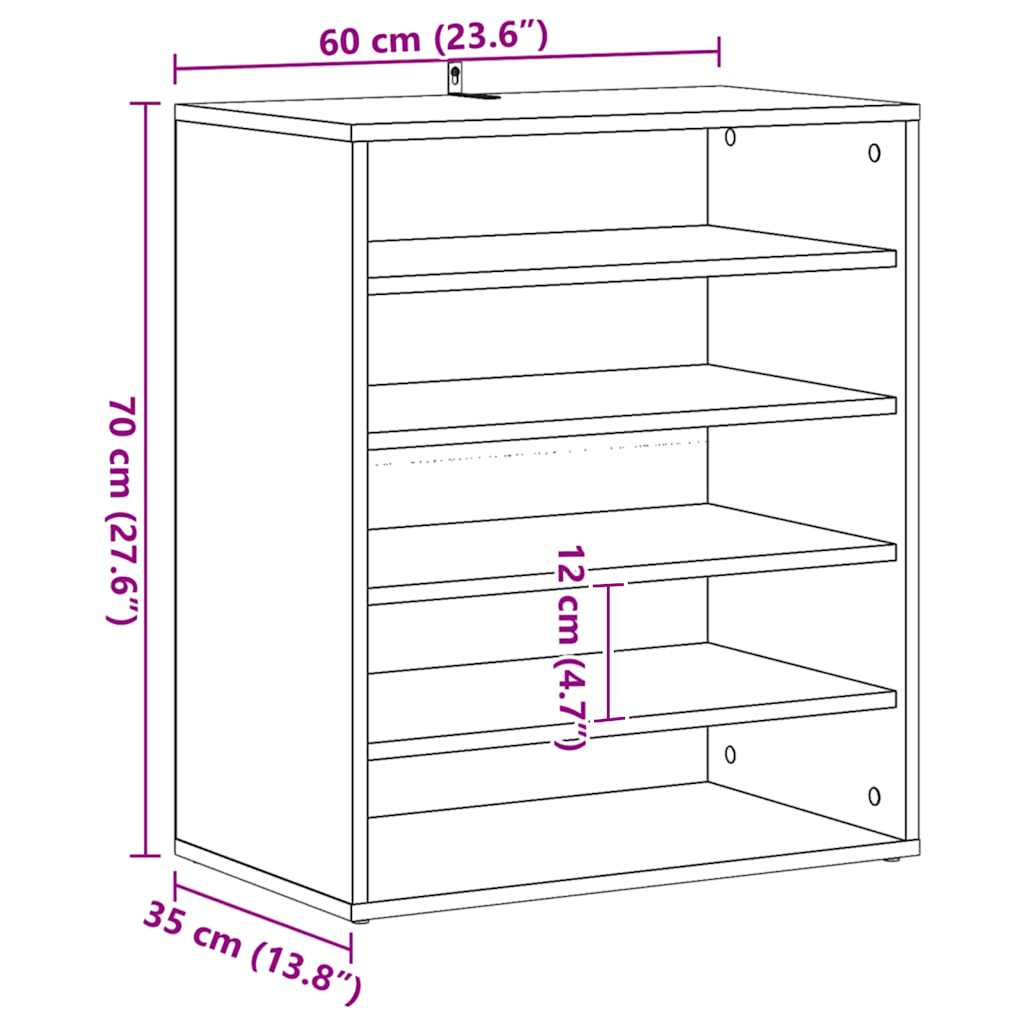 Armadi per scarpe 60 x 35 x 70 cm Bianco