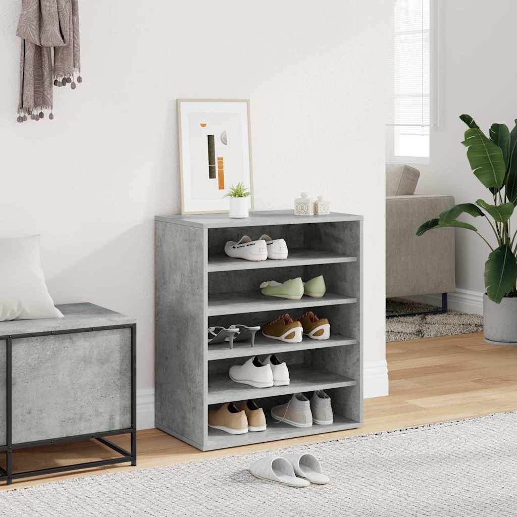 Scarpiera Grigio Cemento 60x35x70 cm in Legno Multistrato