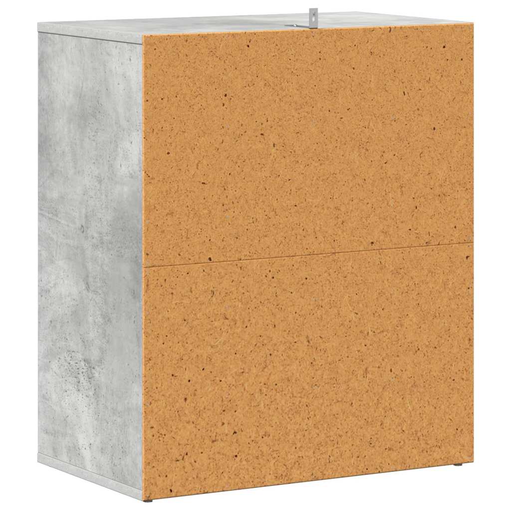Scarpiera Grigio Cemento 60x35x70 cm in Legno Multistrato