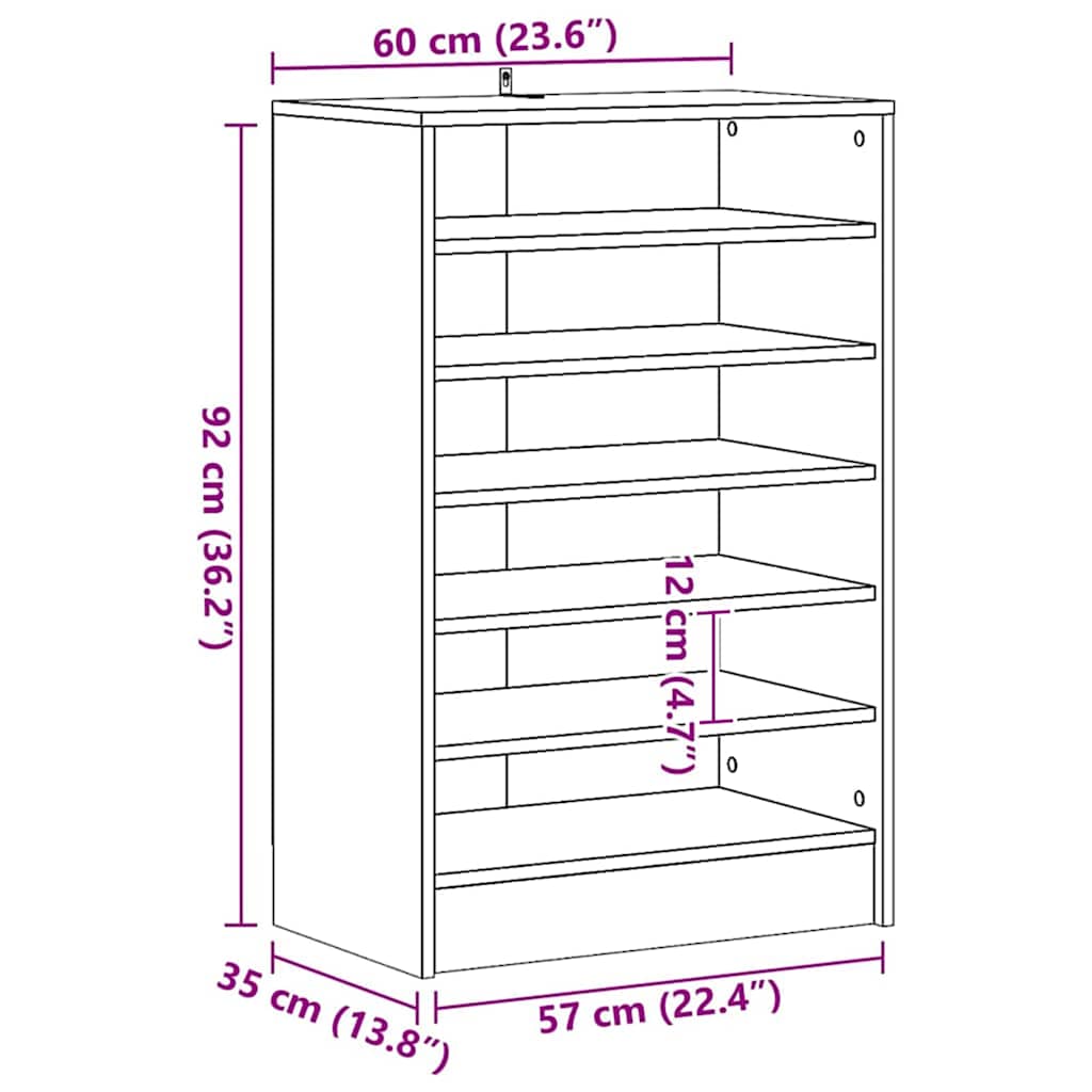 Armadi per scarpe 60 x 35 x 92 cm Bianco