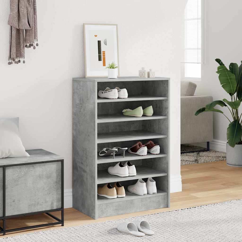 Scarpiera Grigio Cemento 60x35x92 cm in Legno Multistrato