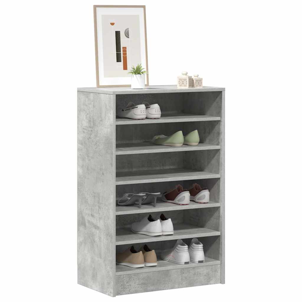 Scarpiera Grigio Cemento 60x35x92 cm in Legno Multistrato