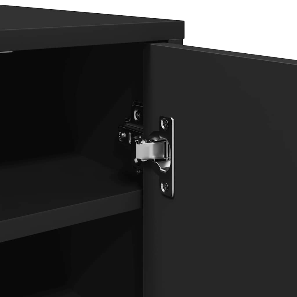 Scarpiera Nera 32x35x92 cm in Legno Multistrato