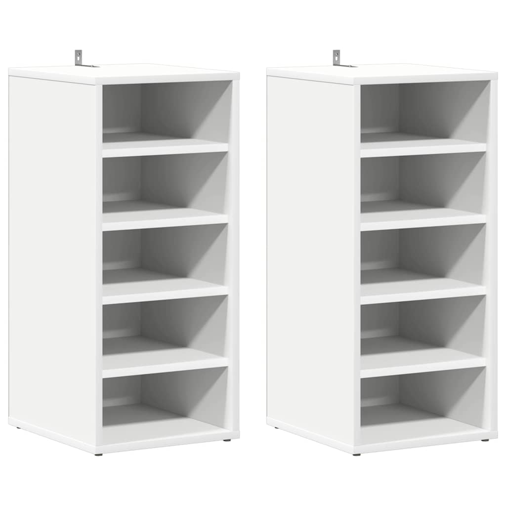 Scarpiere 2 pz Bianche 31,5x35x70 cm in Truciolato