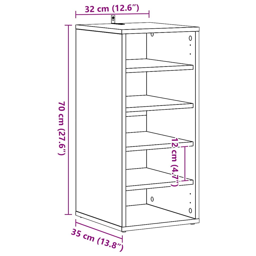 Armadi per scarpe 31,5 x 35 x 70 cm Rovere Sonoma