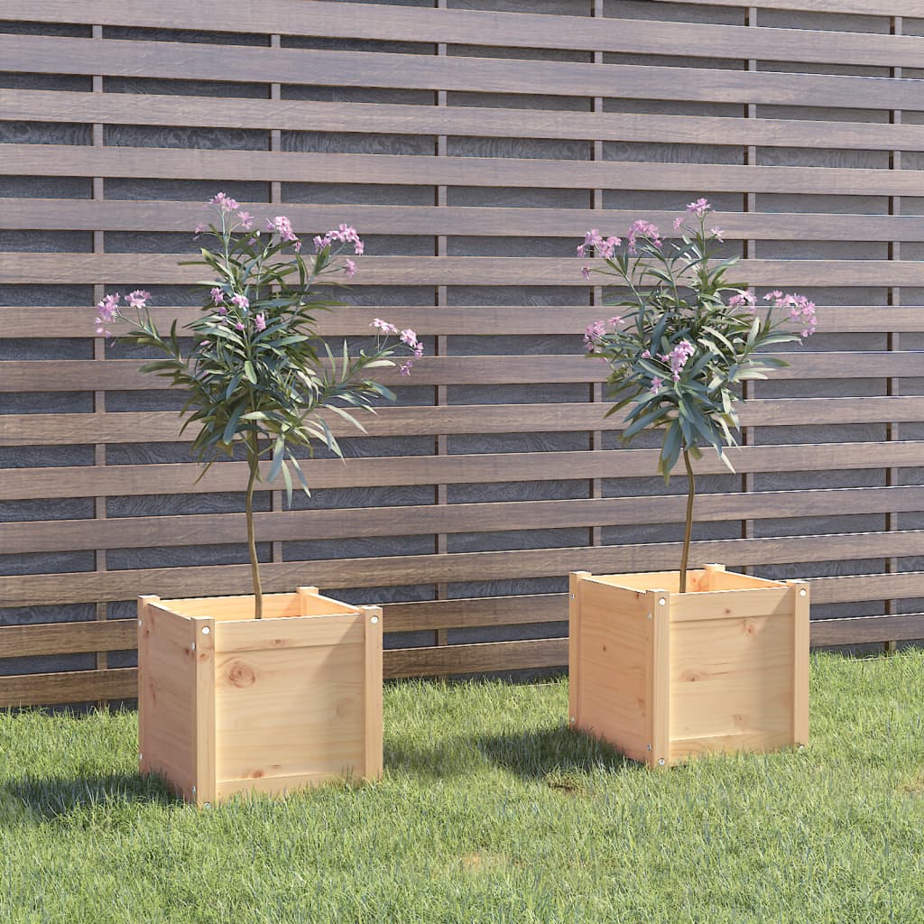 Fioriere da Giardino 2 pz 40x40x40 cm Legno Massello di Pino