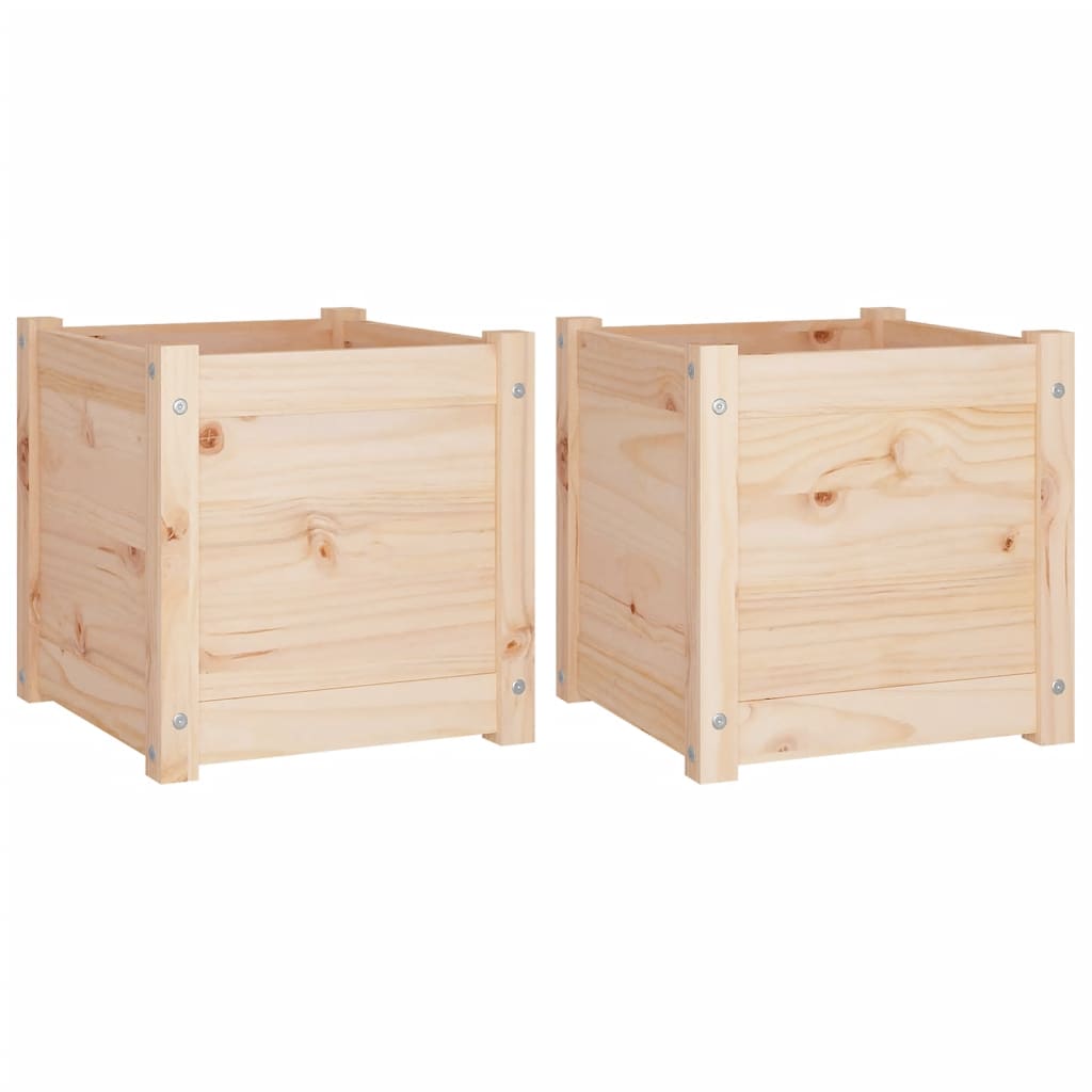 Fioriere da Giardino 2 pz 40x40x40 cm Legno Massello di Pino