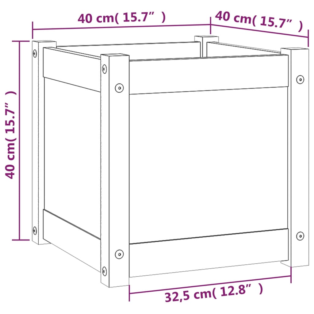Fioriere da Giardino 2 pz 40x40x40 cm Legno Massello di Pino