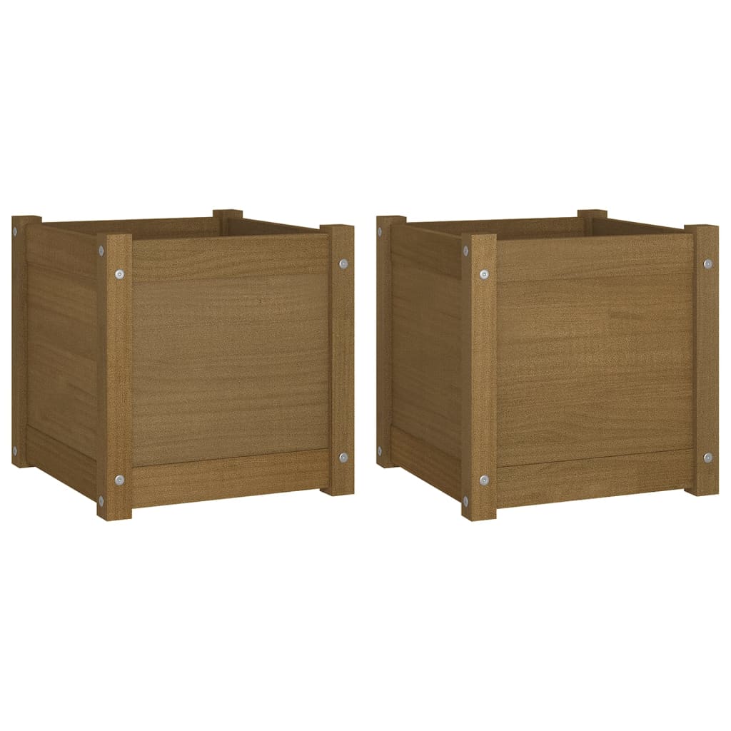 Fioriere 2 pz Ambra 40x40x81 cm in Legno Massello di Pino