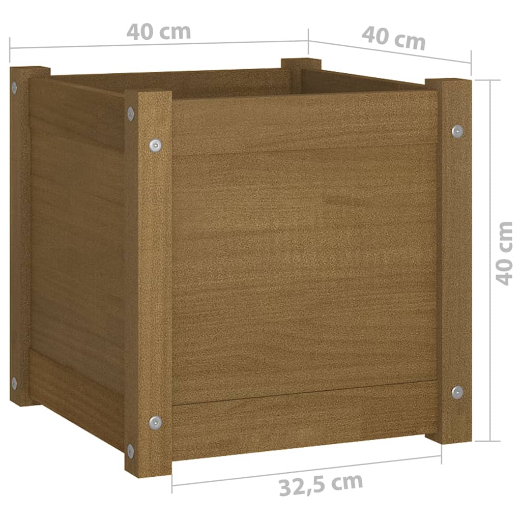 Fioriere 2 pz Ambra 40x40x81 cm in Legno Massello di Pino