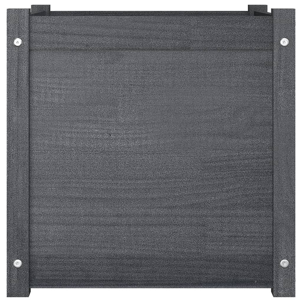 Fioriera da Giardino Grigia 50x50x50 cm Legno Massello di Pino