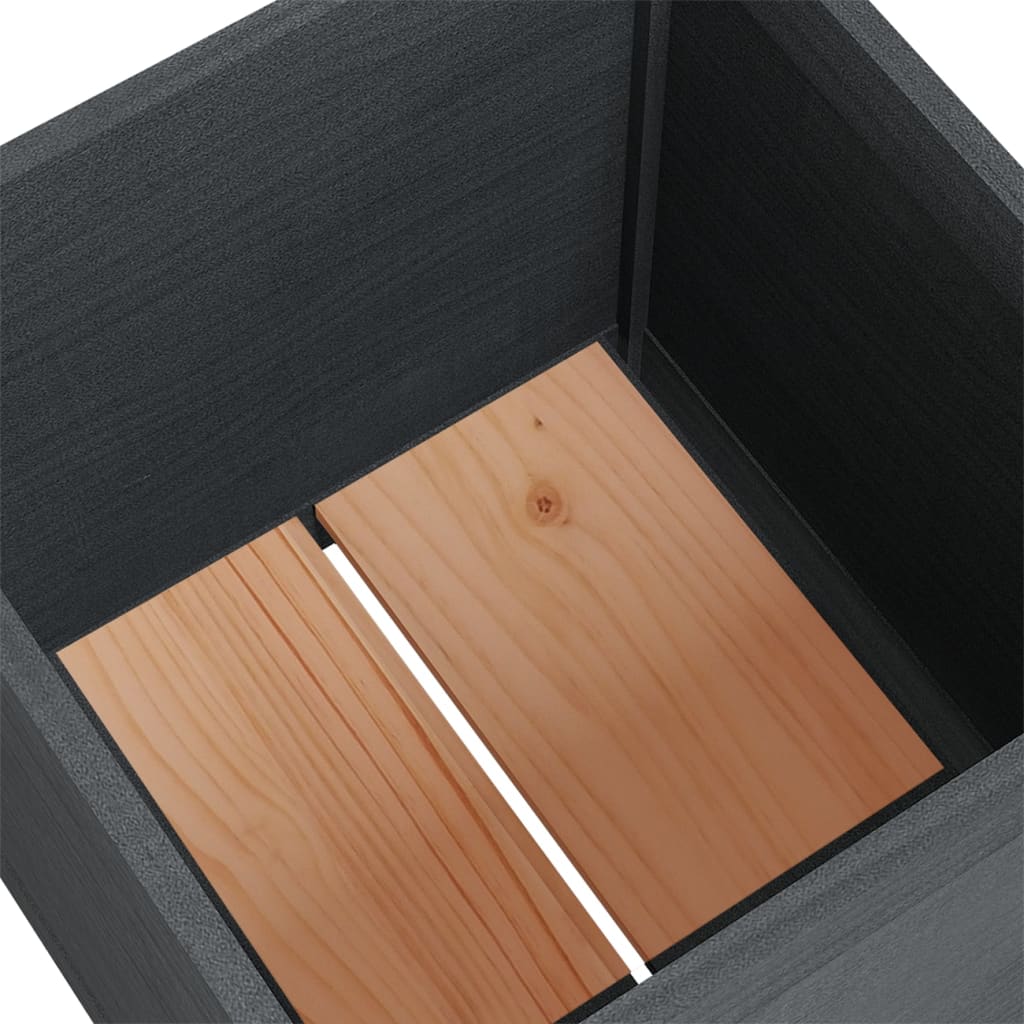 Fioriera da Giardino Grigia 50x50x50 cm Legno Massello di Pino
