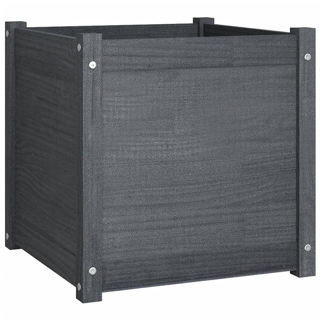 Fioriere da Giardino 2 pz Grigie 50x50x50 cm in Legno di Pino