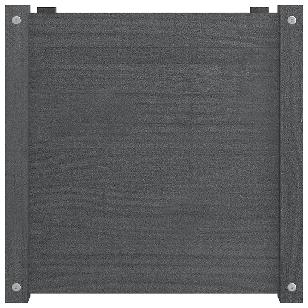 Fioriere da Giardino 2 pz Grigie 50x50x50 cm in Legno di Pino