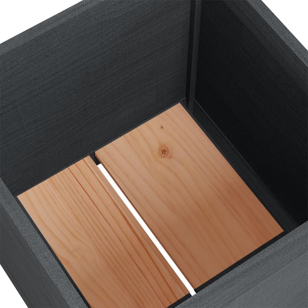 Fioriere da Giardino 2 pz Grigie 50x50x50 cm in Legno di Pino