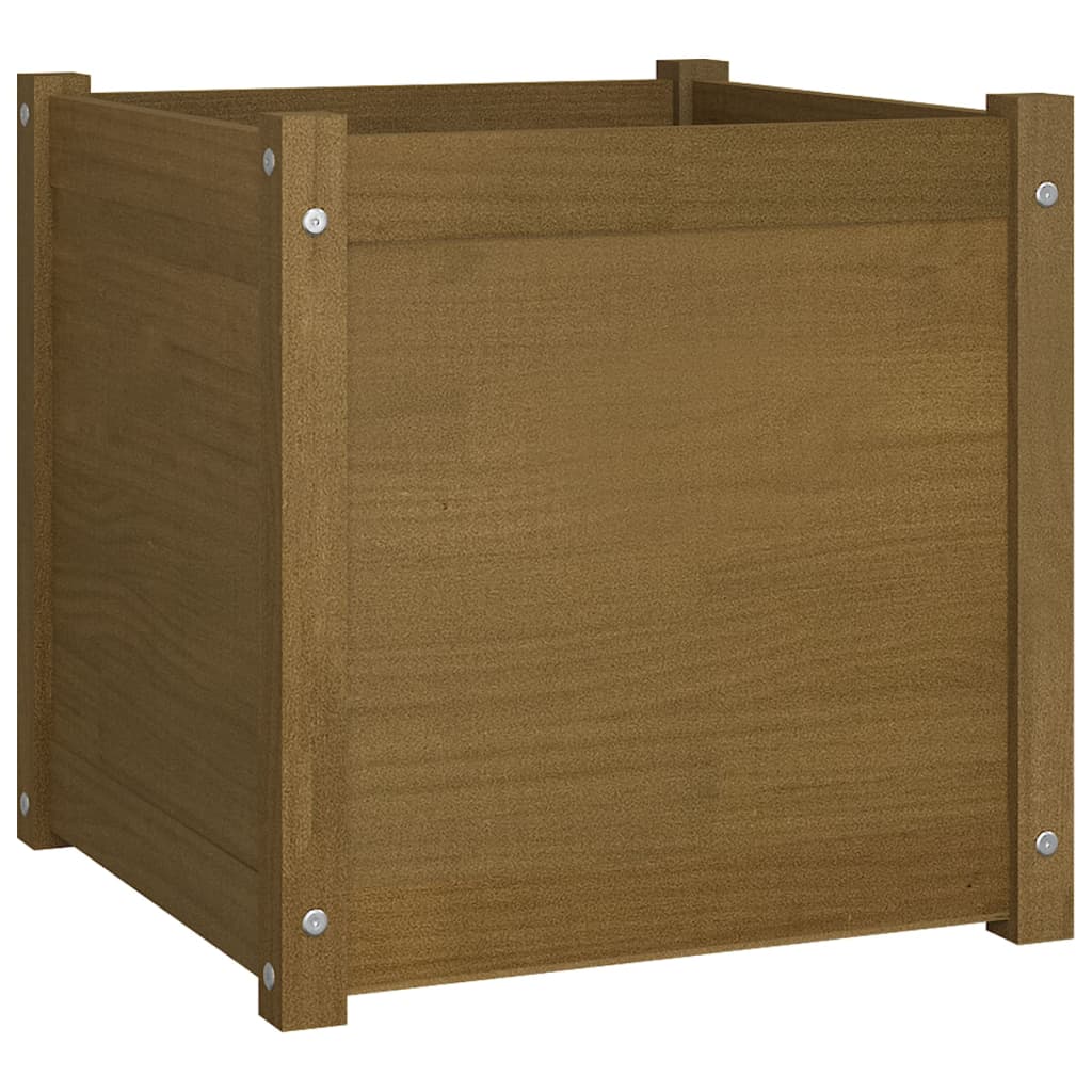 Fioriera Giardino Marrone Ambra 50x50x50 cm Legno Massello Pino