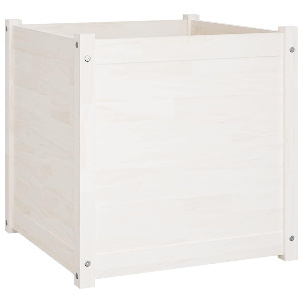 Fioriere da Giardino 2 pz Bianche 60x60x60 cm in Legno di Pino