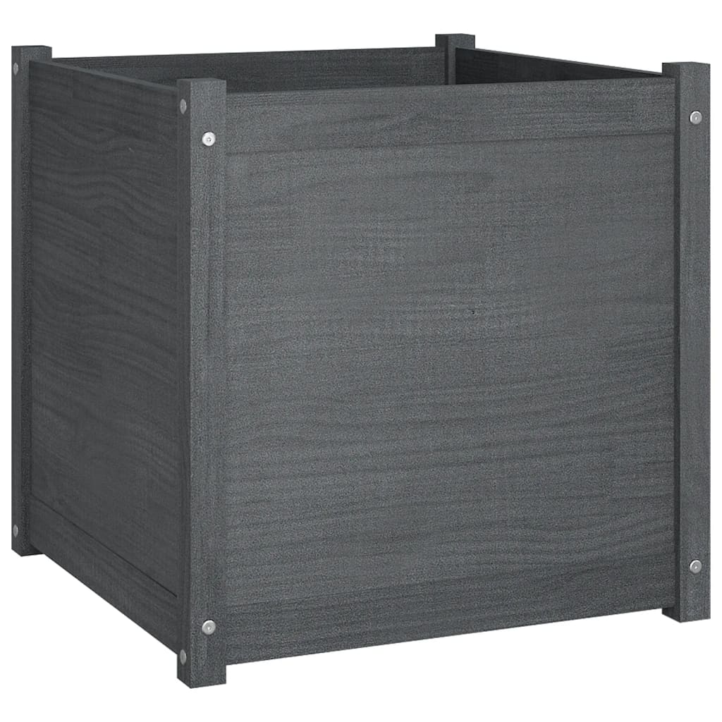 Fioriere da Giardino 2 pz Grigie 60x60x60 cm in Legno di Pino