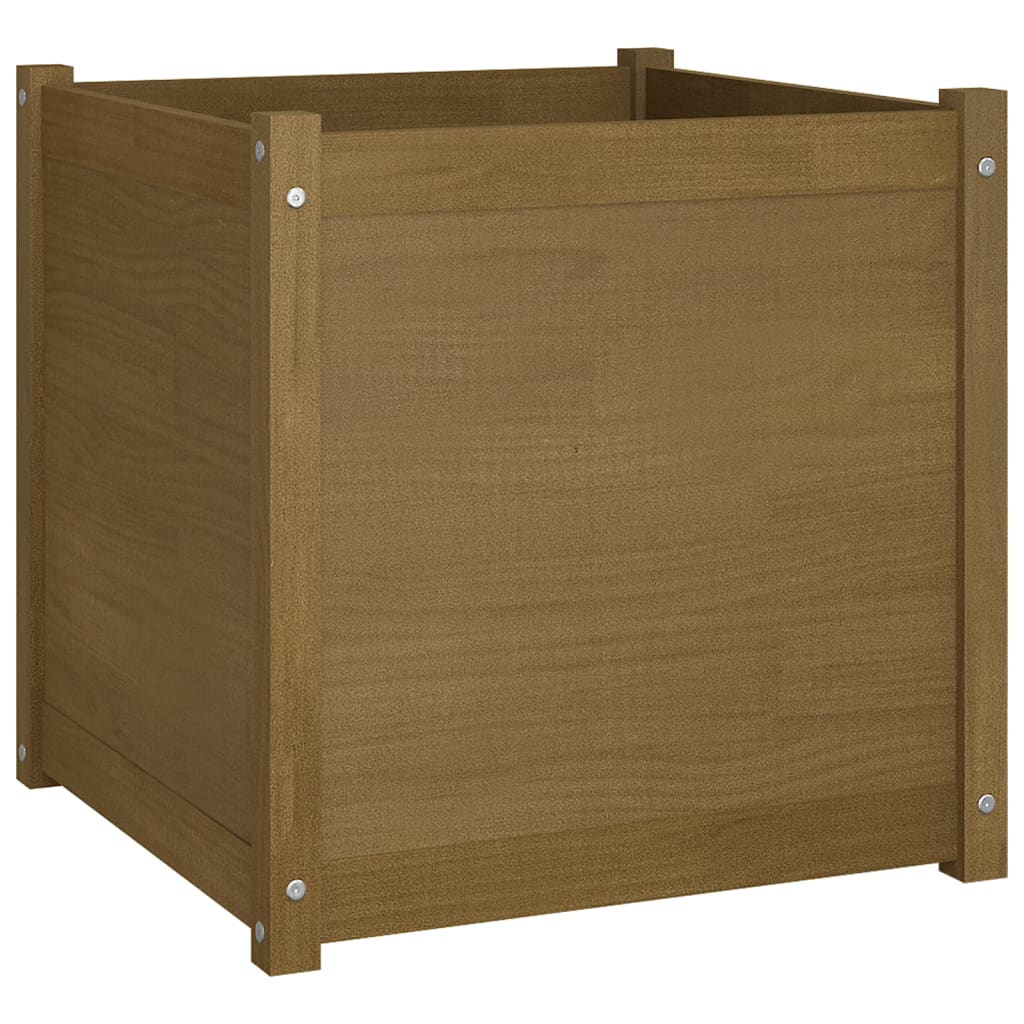 Fioriera Giardino Marrone Ambra 60x60x60 cm Legno Massello Pino