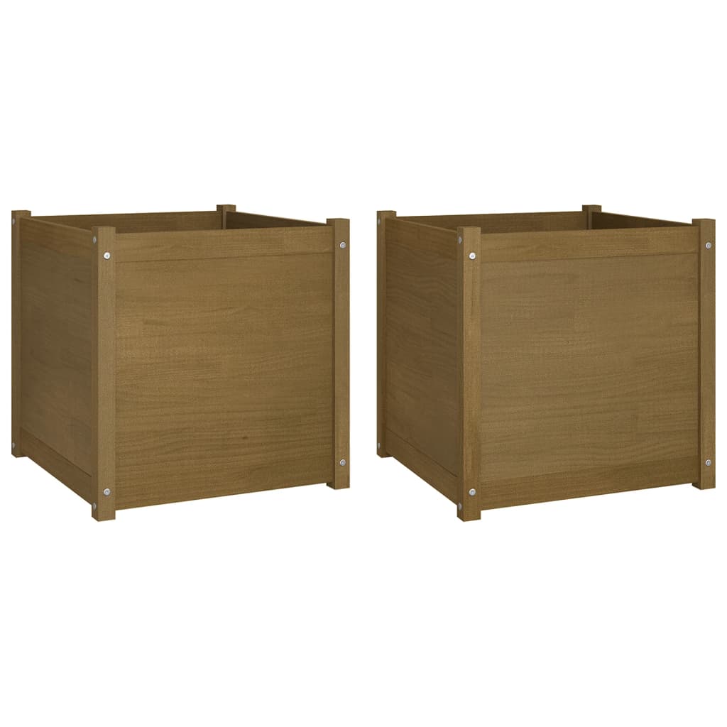 Fioriere 2 pz Ambra 60x60x60 cm in Legno Massello di Pino