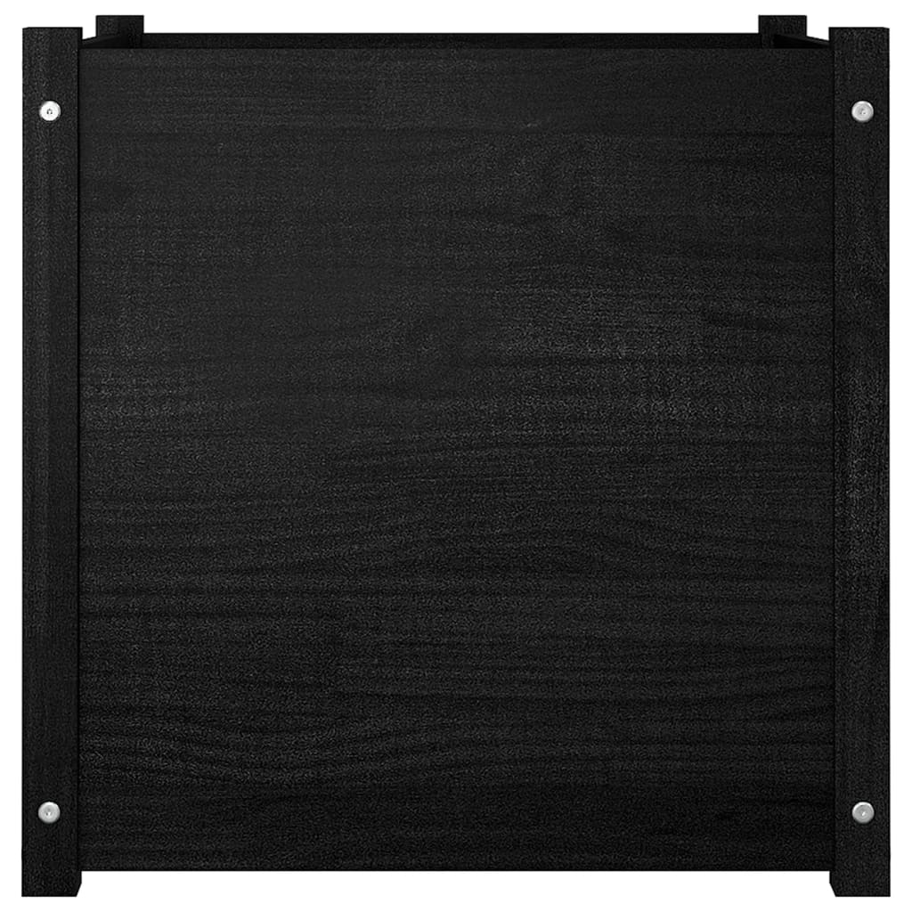 Fioriera da Giardino Nera 60x60x60 cm in Legno Massello di Pino