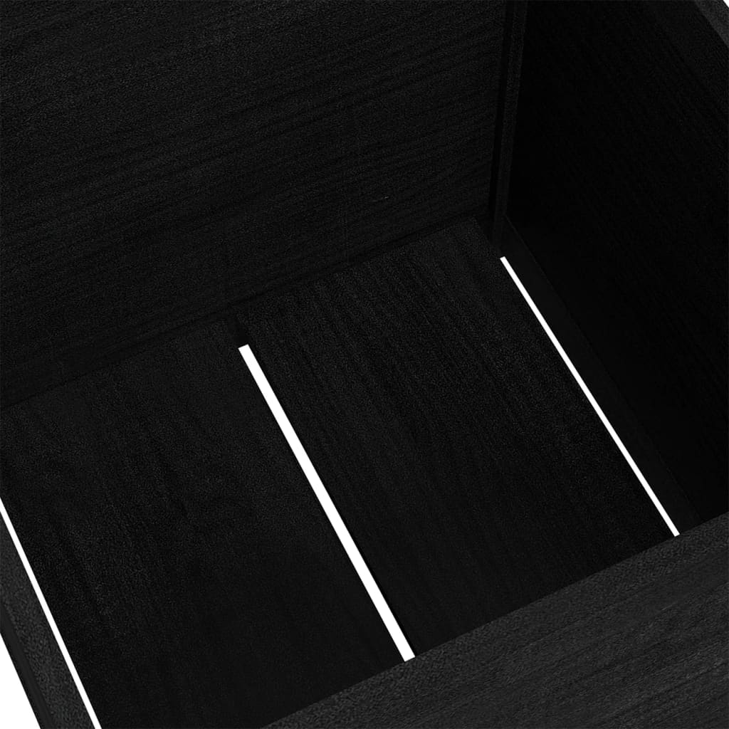 Fioriera da Giardino Nera 60x60x60 cm in Legno Massello di Pino