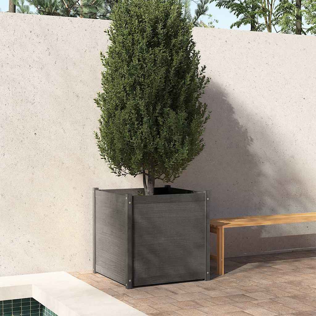 Fioriera da Giardino Grigia 70x70x70 cm Legno Massello di Pino