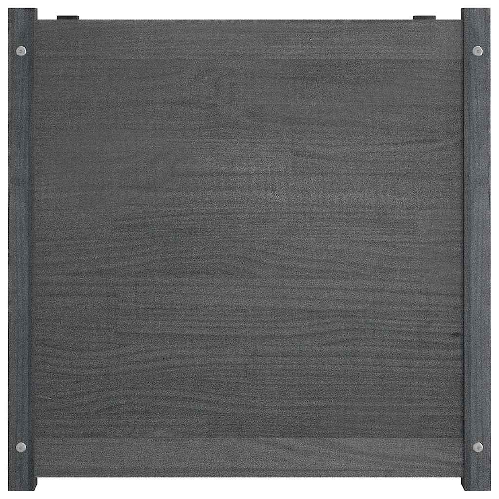 Fioriera da Giardino Grigia 70x70x70 cm Legno Massello di Pino