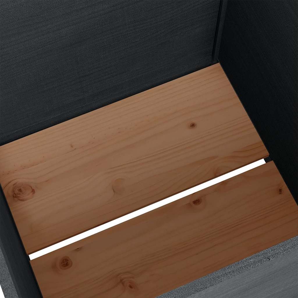 Fioriera da Giardino Grigia 70x70x70 cm Legno Massello di Pino