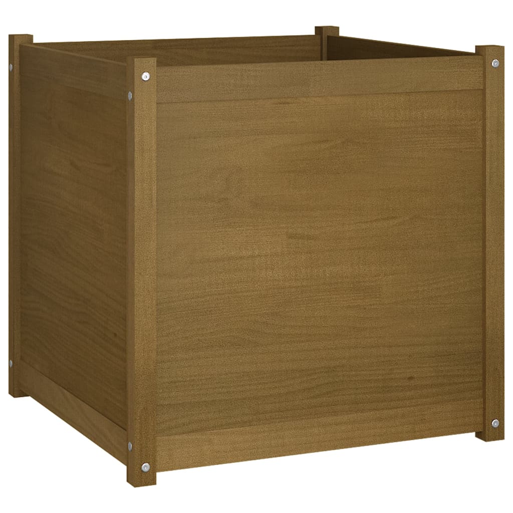 Fioriera Giardino Marrone Ambra 70x70x70 cm Legno Massello Pino