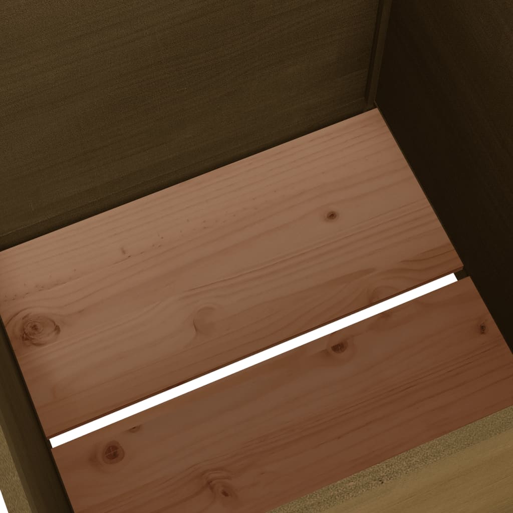 Fioriera Giardino Marrone Ambra 70x70x70 cm Legno Massello Pino