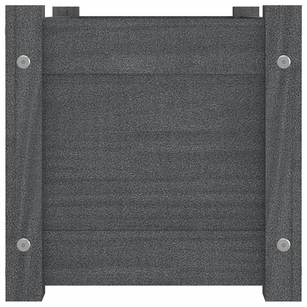 Fioriere da Giardino 2 pz Grigie 60x31x31cm in Massello di Pino